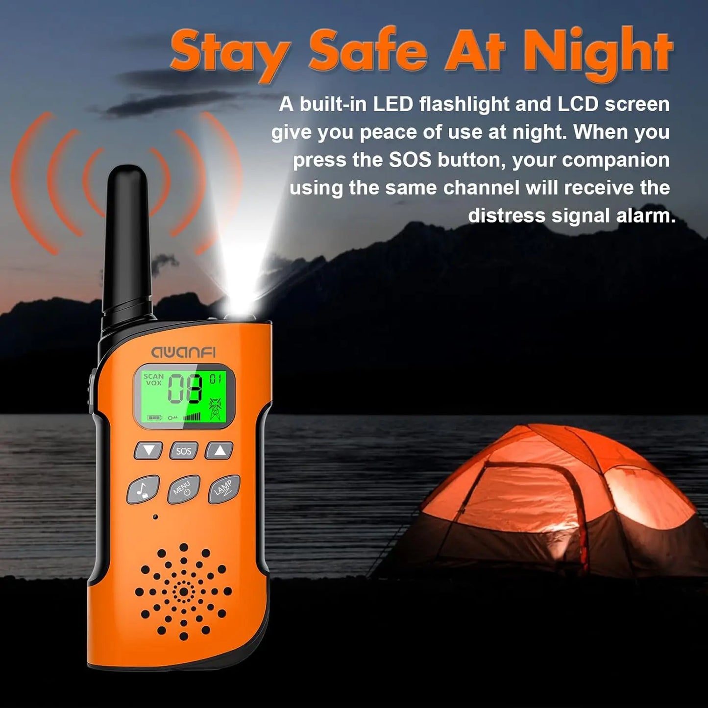 (Not For AU/JP/BR/NZ/BY/TH/UA/AO) 2/3/4 pcs Walkie Talkie Adults & Kids, Long Range/Rechargeable/1000mAh/Lanyards/Flashlight/SOS