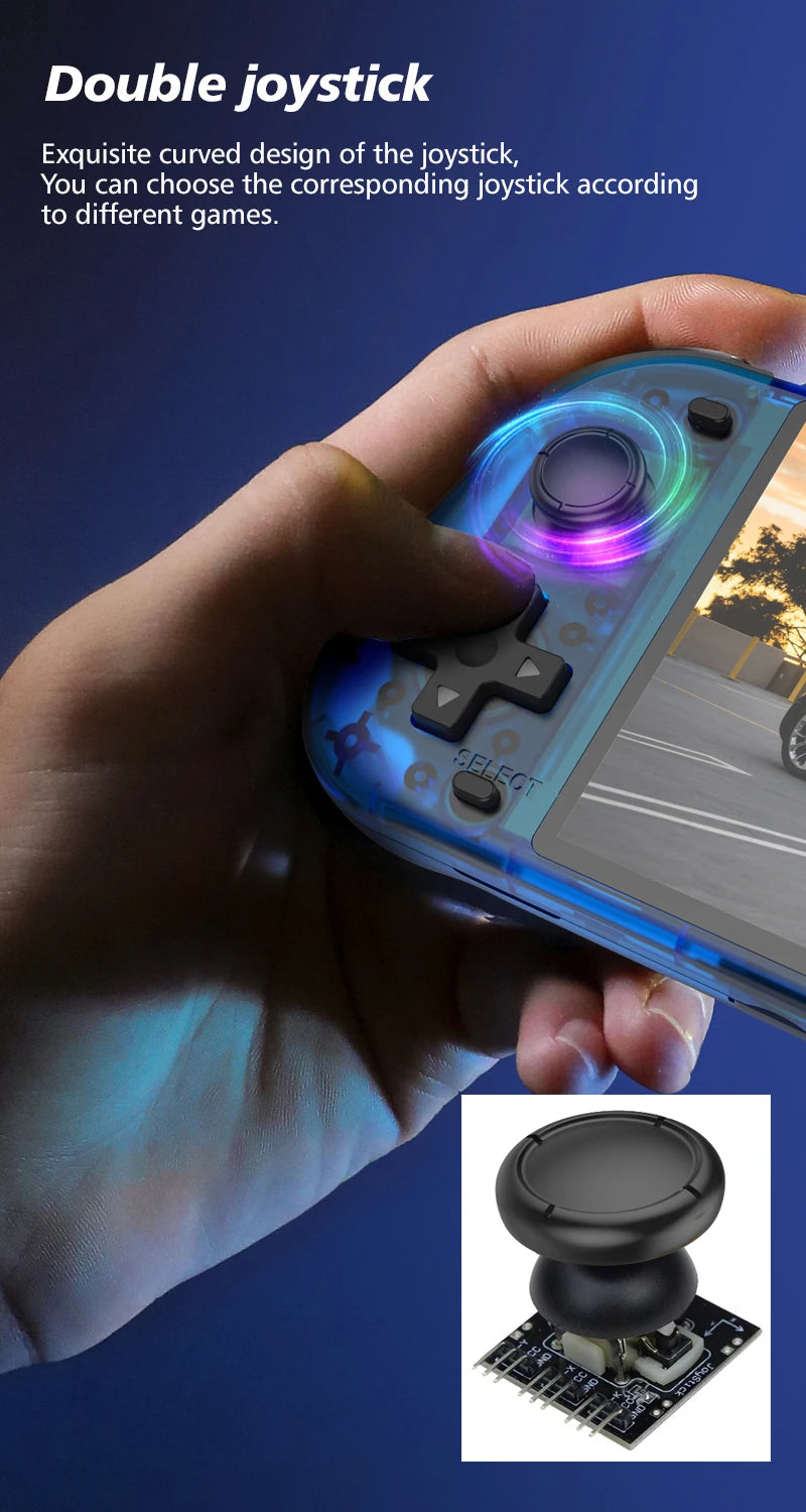 R50S Retro Handheld Games Console 128G 5.1inch IPS Screen Two-player Online Game 64GB Console Retro Game R36S