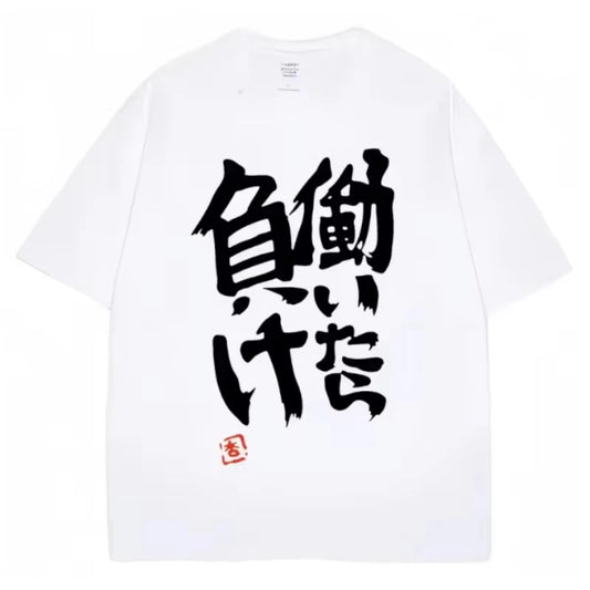 Cotton Anime Futaba Anzu Same Print T Shirt Chinese Word Cosplay Style T Shirts Fashion Summer Women Tees Streetwear