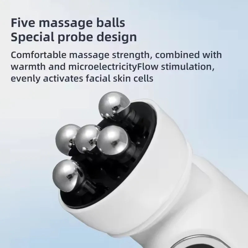 3in1 RF Heating EMS Facial 360° Roller Massager for FIne Lines Lifting Skin Rejuvenation Skin Firm Microcurrent Beauty Machine