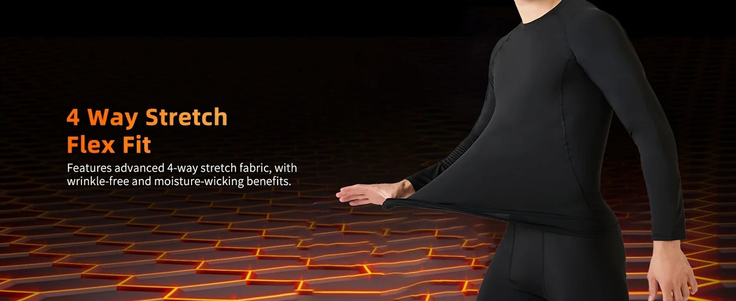 Men's thermal underwear pantsuit, outdoor running, cycling and skiing equipment, sports and fitness wear casual clothes