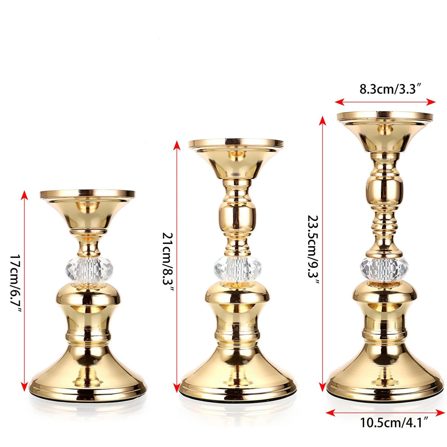 Gold Metal Pillar Candlestick Holders Vintage Pillar Candle Holders Elegant Metal Crystal Pillar Candle Stands candl stickholder