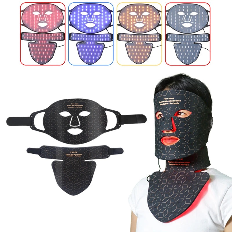LED Photon Beauty Infrared Mask Instrument USB Electronic Mask Rejuvenation Lightens Fine Lines Brighten Skin Tone Repair Skin