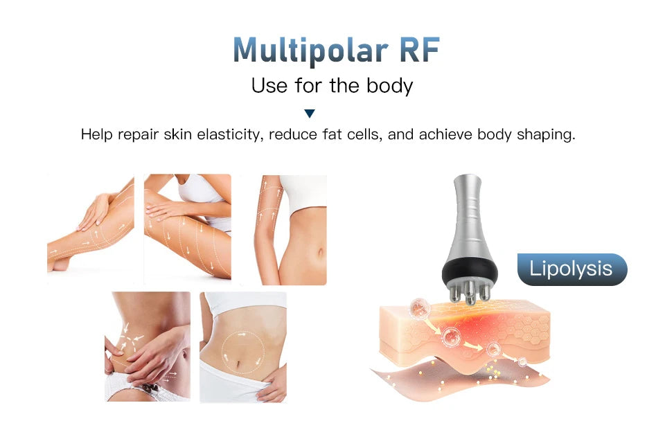 4IN1 Vacuum 40K Body Cavitation Massager Facial Radiofrequency Freckles Removal Fat Burner Cellulite Massager Skin Beauty Device
