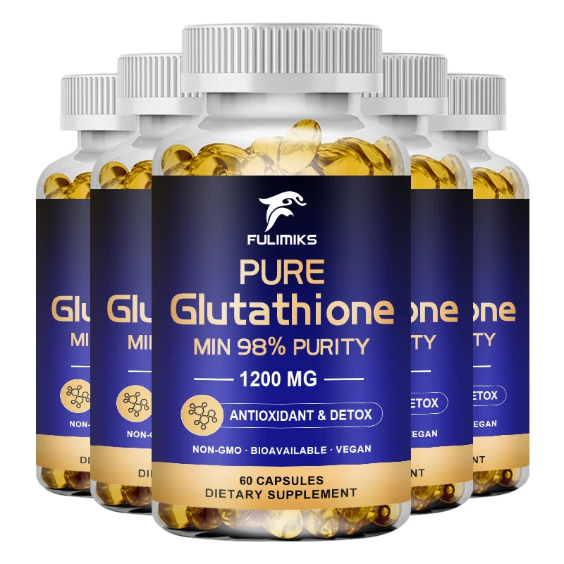 Pure Glutathione Capsules - Max Absorption, Support Overall Detoxification, Antioxidant & Anti-Aging, Liver, Skin & Immunity