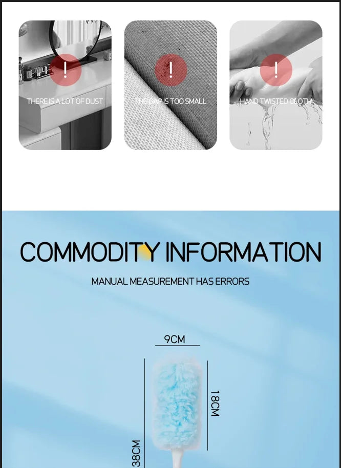 Double sided 360 ° electrostatic dust duster is used for large-scale cleaning of dust, spider webs, and disposable dust collecto