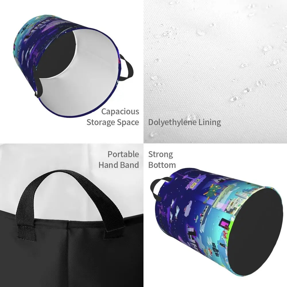 Custom Anime Game Mine C-Crafts Cartoon Laundry Hamper Large Clothes Storage Basket Toy Bin Organizer for Kids