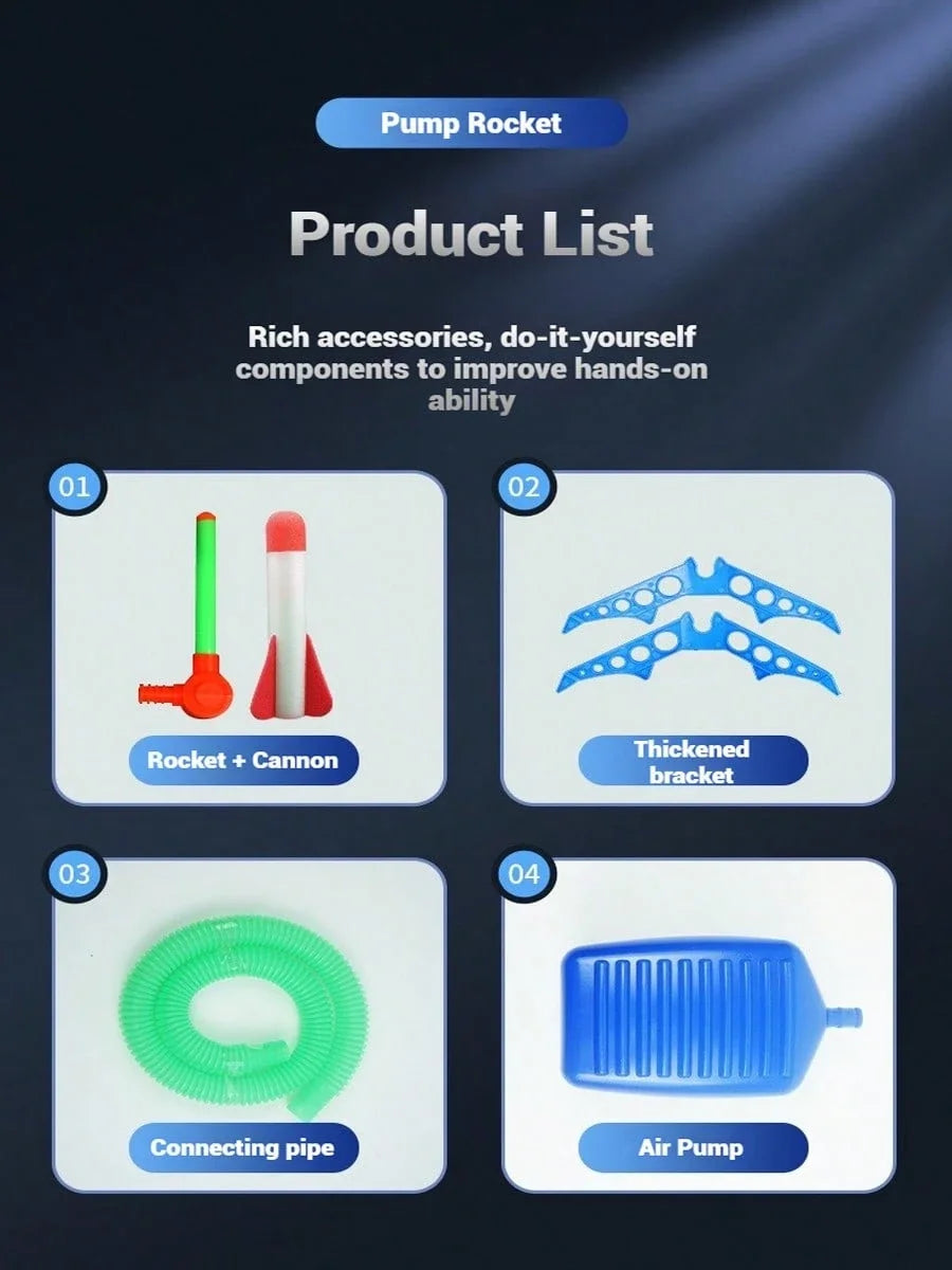 Kids' Rocket Pedal Launcher, Outdoor Rocket Flying Toy, Children's Jumping Sports Toy (Separate Accessory Packs for Purchase)