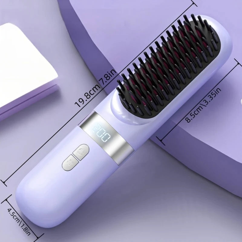 2025 Electric Hot Comb Multifunctional Wireless Straight Hair Straightener Negative Ion Anti-Scalding Straightening Brush New