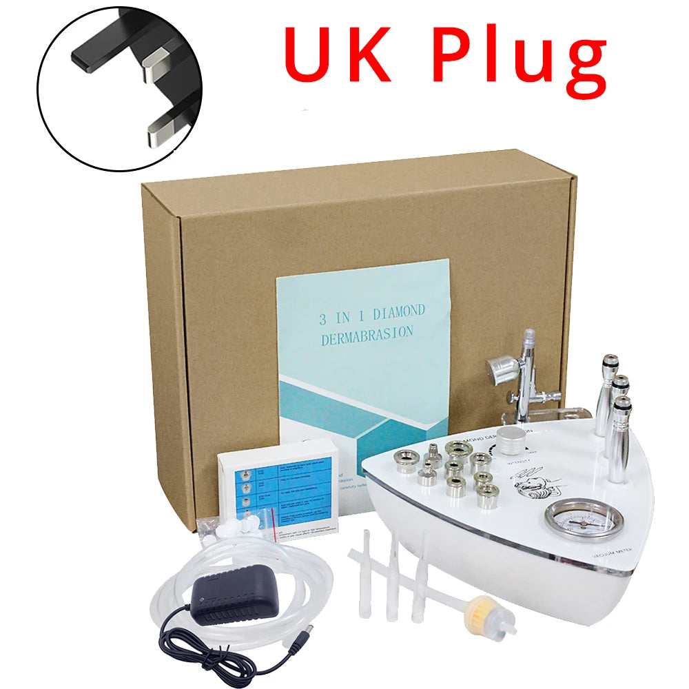 Diamond Microdermabrasion Machine 3 in 1 Vacuum 65-68cmHg Exfoliation Peeling Hydration Facial Device