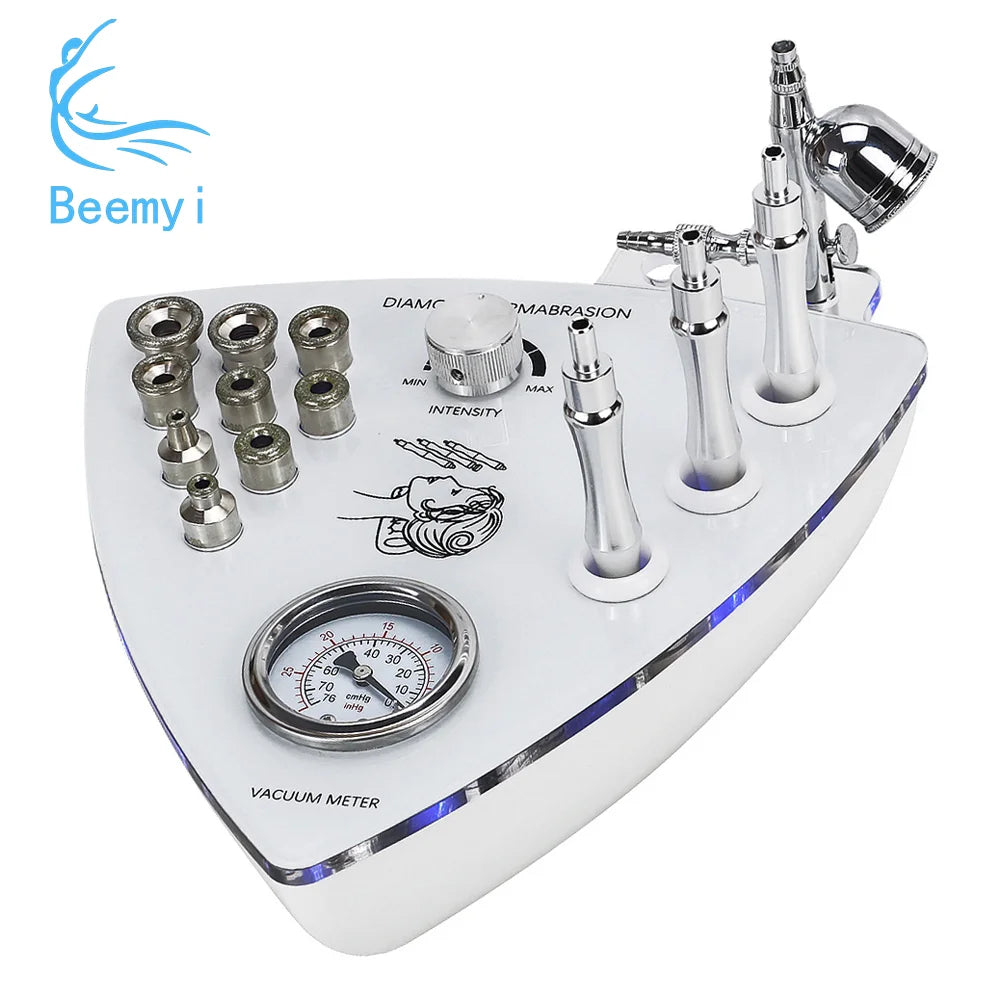 Diamond Microdermabrasion Machine 3 in 1 Vacuum 65-68cmHg Exfoliation Peeling Hydration Facial Device