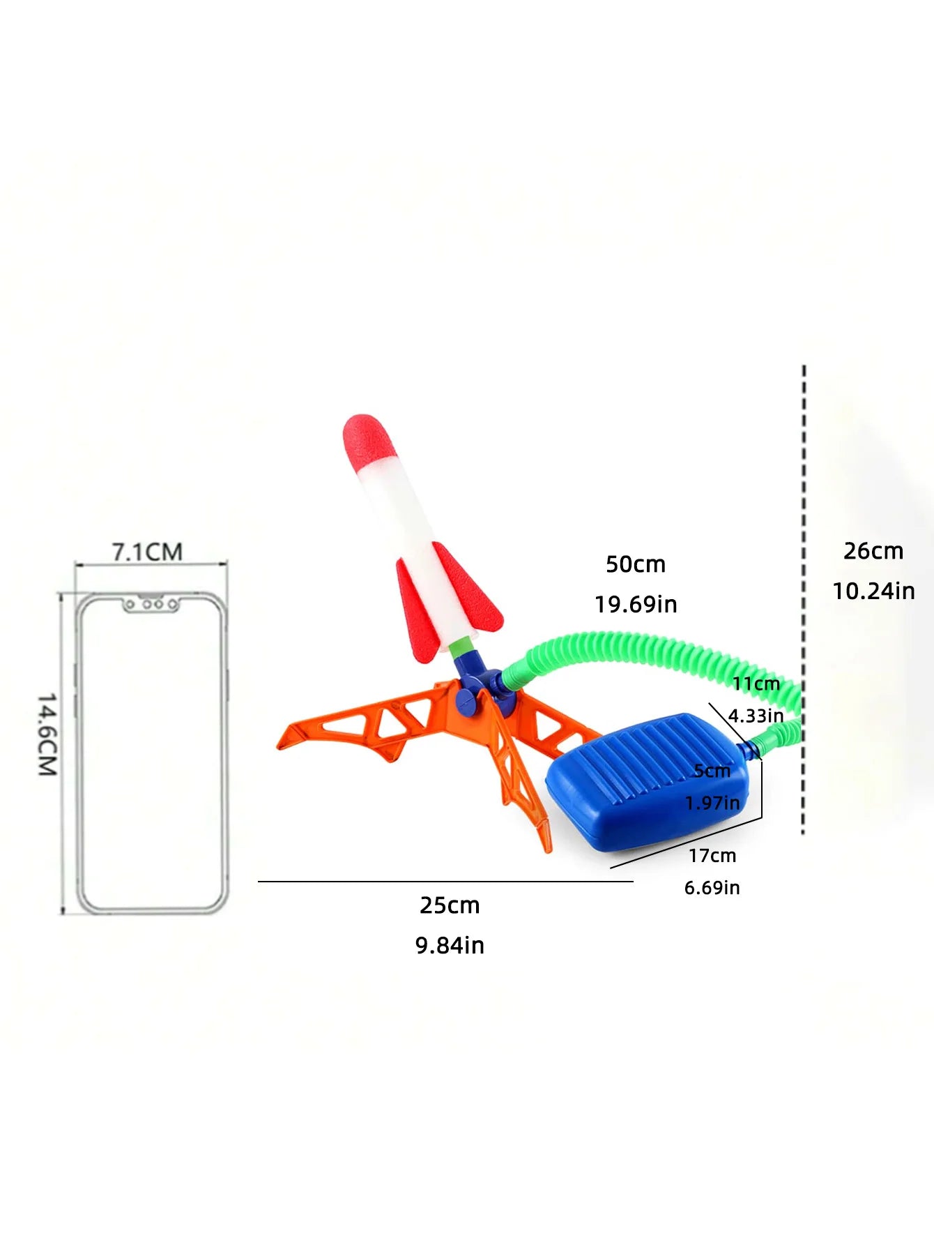 Kids' Rocket Pedal Launcher, Outdoor Rocket Flying Toy, Children's Jumping Sports Toy (Separate Accessory Packs for Purchase)