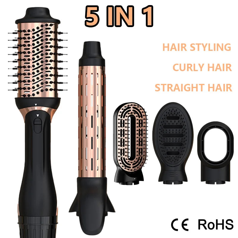 5-in-1 Multifunctional Hair Styling Tools, Hot Air Brush, Hair Dryer, Straightening Brush, Hair Curler, Straightening Brush,220V