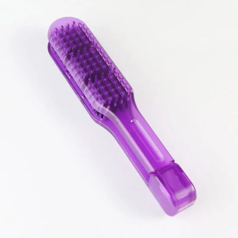 Hairdressing Straightener Hairbrush Nylon Hair Straightening Double Brushes V Shape Comb Clamp