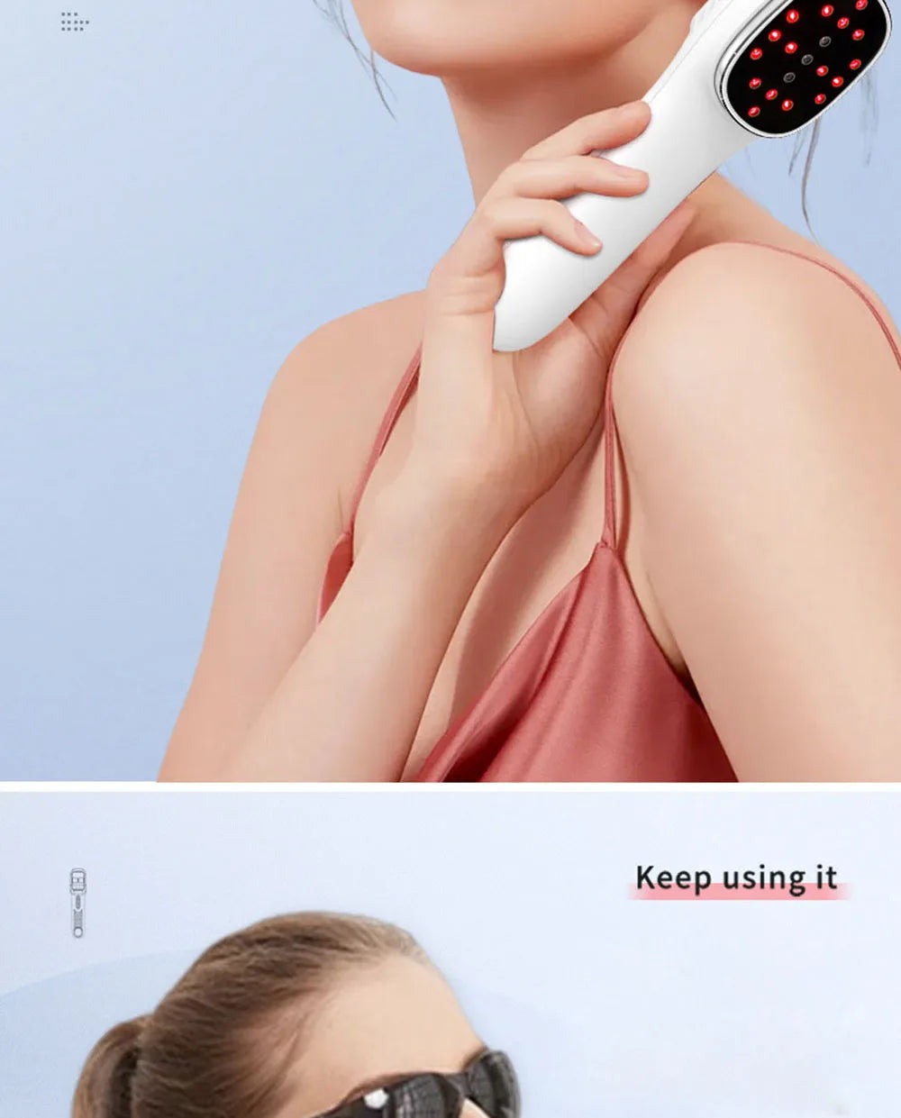 New Handheld Facial Body Red Light LED Laser Therapy Beauty Device Anti Aging Wrinkle Acne Rejuvenation Skin Tighten whitening