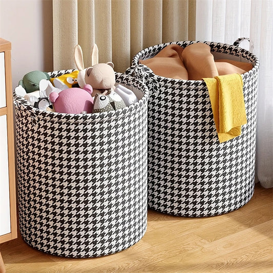 Foldable Non Woven Laundry Basket With Handles Multipurpose Storage Hamper For Dirty Clothes And Toys In Home Bathroom Storage b