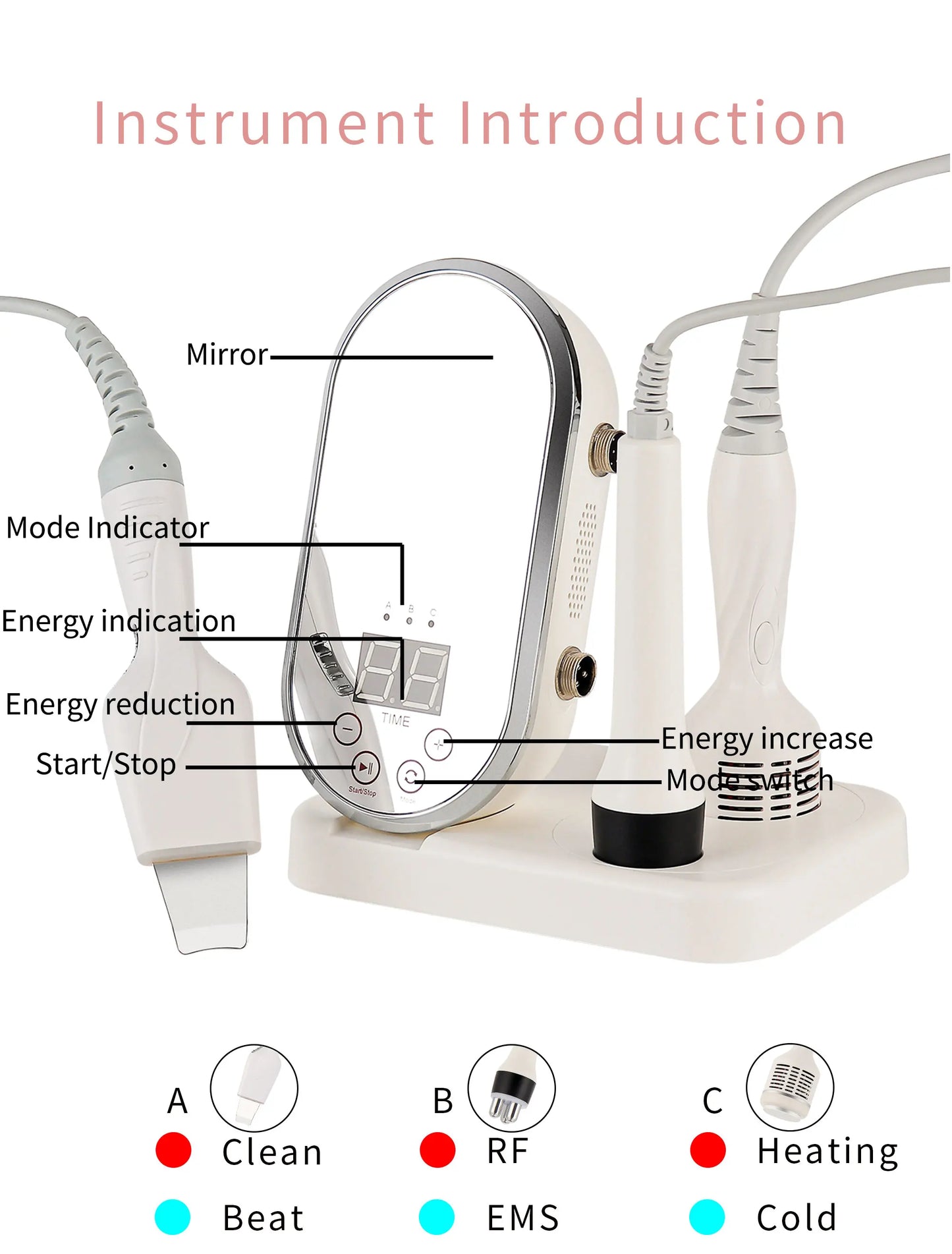 RF Skin Tightener, RF EMS Facial Tension Machine, Wrinkle Massager, Facial Cleansing and Exfoliating Care Beauty Tools Ultrasoni