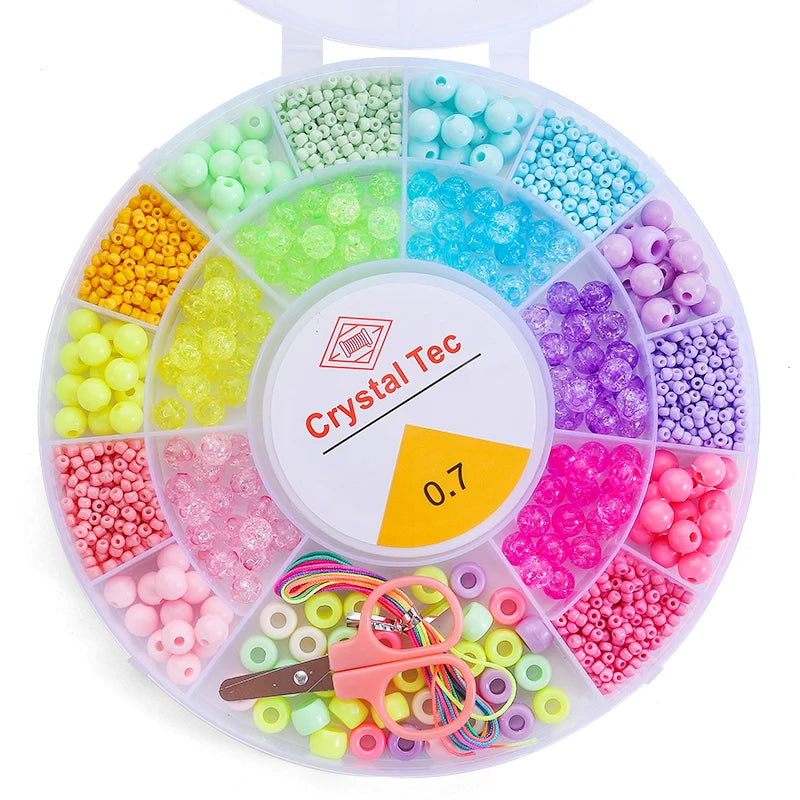 Clay Beads Bracelet Making Kit Seed Letter Alphabet DIY Art Craft Beads Kit with Charms for Jewelry Making Crafts Gifts 8 Styles