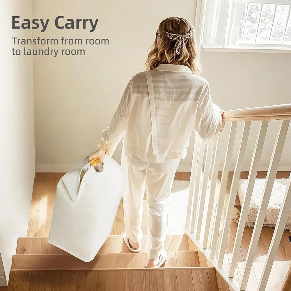 Collapsible Laundry Basket Dirty Clothes Storage Basket with Handle Hamper Sundries Storage Bag Bathroom Accessories