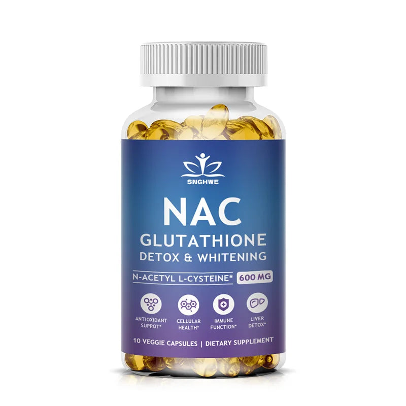 NAC N-Acetyl Cysteine Capsules Immune, Respiratory Health Antioxidant Glutathione Supplements Non-GMO, Gluten-Free