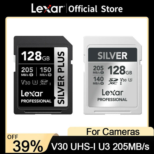 Lexar SD Card Class 10 V10 V30 V60 U3 UHS-I/UHS-II 32GB 64GB 128GB 256GB 512GB SDHC SDXC High Speed 4K Memory Card for Camera