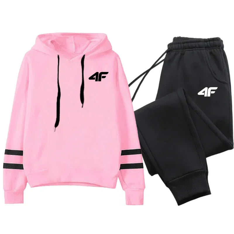 Hot Sales Women's Tracksuit Hoodies Stripe Casual Single Piece Sweatshirts and Daily Sweatpants Comfort Outdoor Jogging Sports