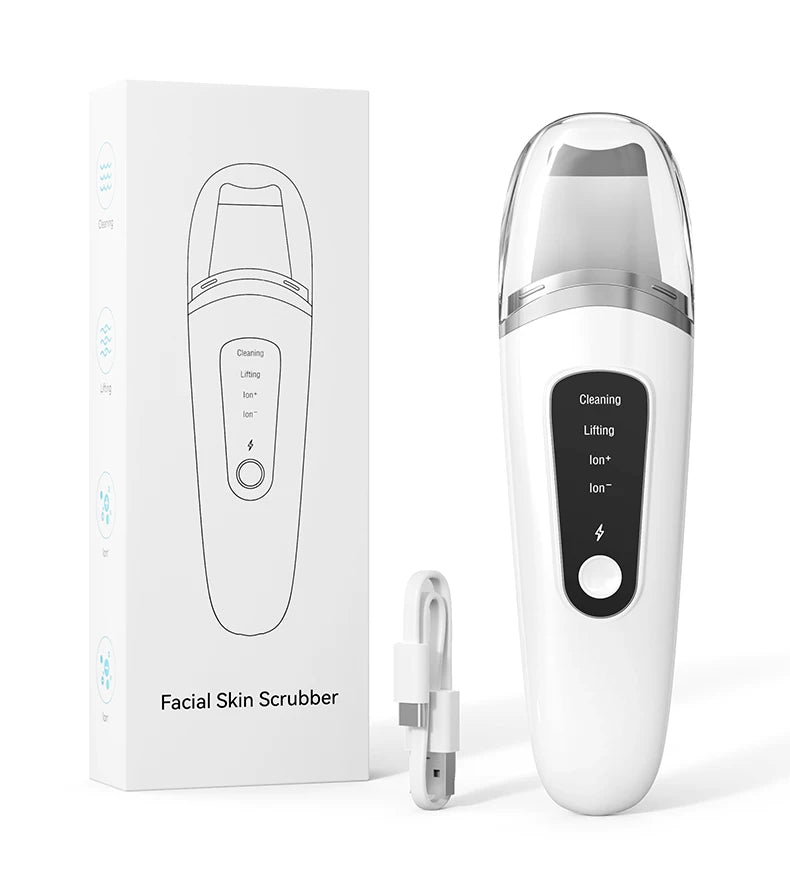 Ultrasonic Skin Scrubber Face Spatula Facial Skin Exfoliator Scraper and Blackhead Remover Pore Cleaner Facial Deep Cleansing