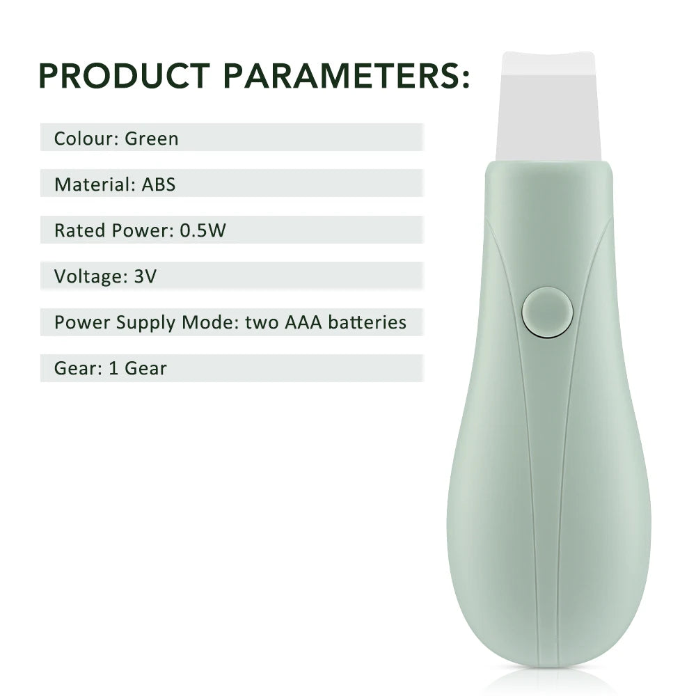 Electric Ultrasonic Skin Scrubber Vibration Face Spatula Peeling Blackhead Remover Facial Lifting Cleansing Ultrasonic Skin Care