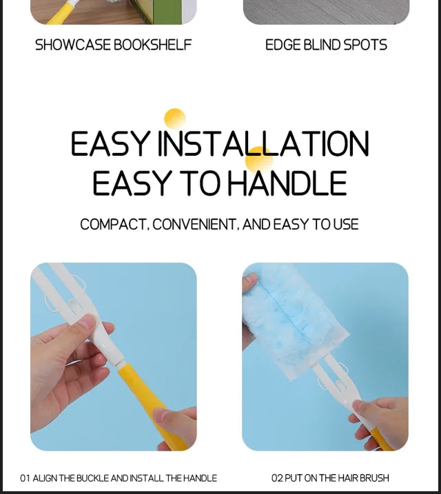 Double sided 360 ° electrostatic dust duster is used for large-scale cleaning of dust, spider webs, and disposable dust collecto