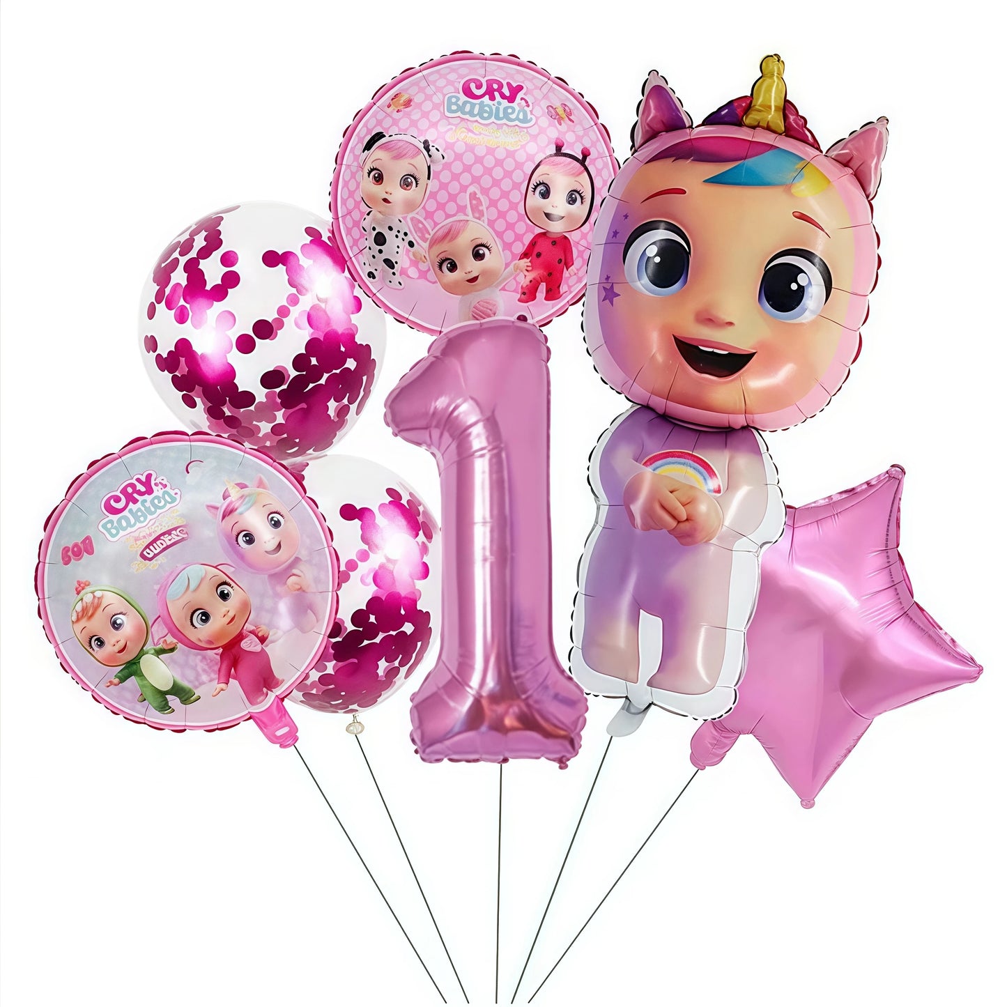 Cry Babiesed Birthday Party Decoration Tableware Cups Plates Balloons Cake Topper Tablecloth Backdrop Baby Shower Party Supplies