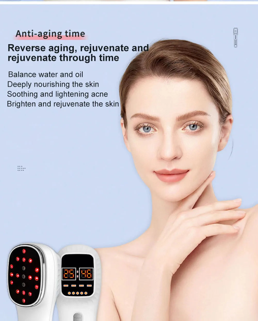 New Handheld Facial Body Red Light LED Laser Therapy Beauty Device Anti Aging Wrinkle Acne Rejuvenation Skin Tighten whitening