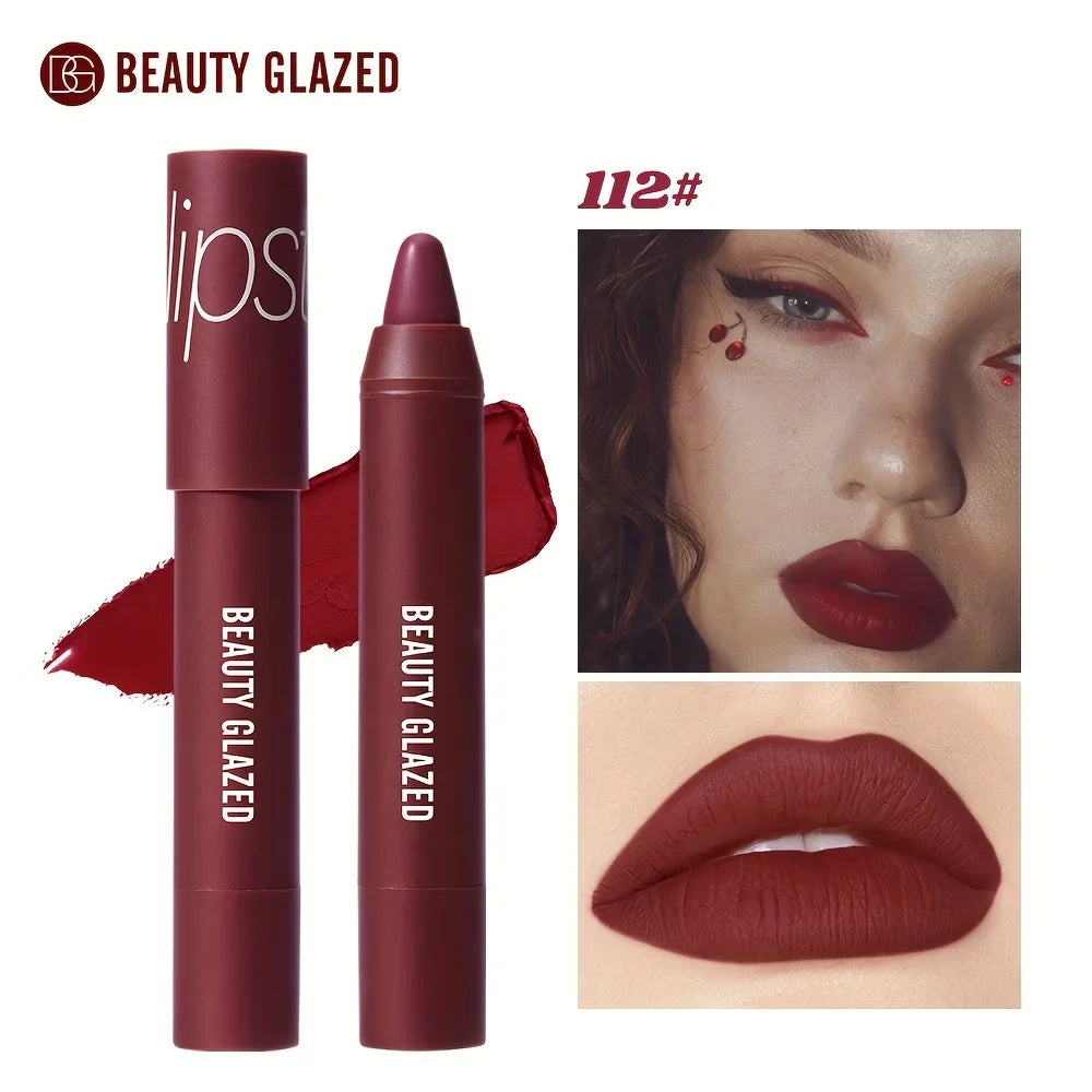 BEAUTY GLAZED 12 Colors Long-Lasting Waterproof Non-Stick Matte Lipstick Pen