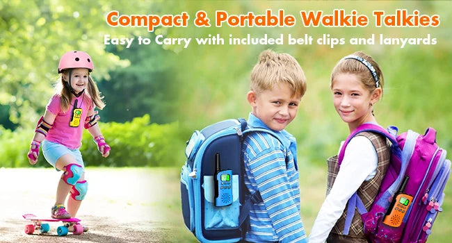 (Not For AU/JP/BR/NZ/BY/TH/UA/AO) 2/3/4 pcs Walkie Talkie Adults & Kids, Long Range/Rechargeable/1000mAh/Lanyards/Flashlight/SOS
