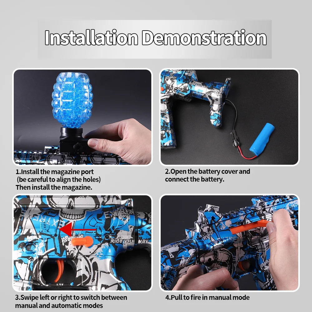 MP5 Rechargeable Electric Blaster - Automatic Outdoor Toy Gun for Team Battles - Ideal Gift (No Bullets Included）