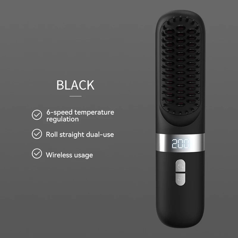 2025 Electric Hot Comb Multifunctional Wireless Straight Hair Straightener Negative Ion Anti-Scalding Straightening Brush New