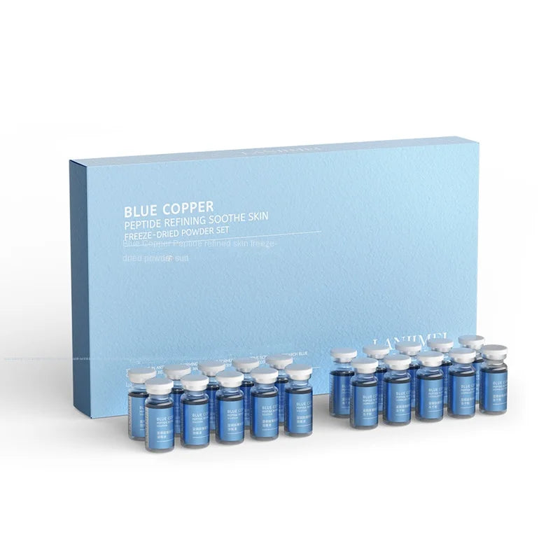 Blue Copper Peptide Face Skin Repair Freeze-dried Powder Set Sensitive Skin Moisturizing Firming Smooth Hyaluronic Acid Essence