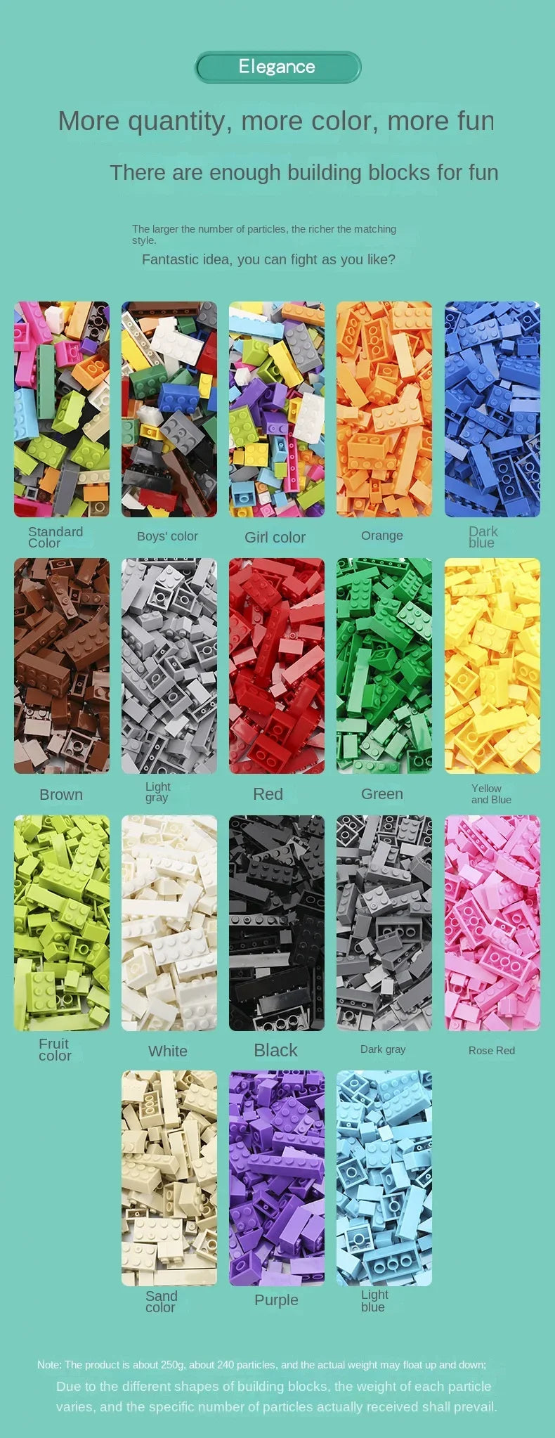 120Pcs Building Blocks Bulk Lot Pack Sorted By Color Bricks Block Plate Toys Small Particles Bulk Compatible Legoeds DIY Kit