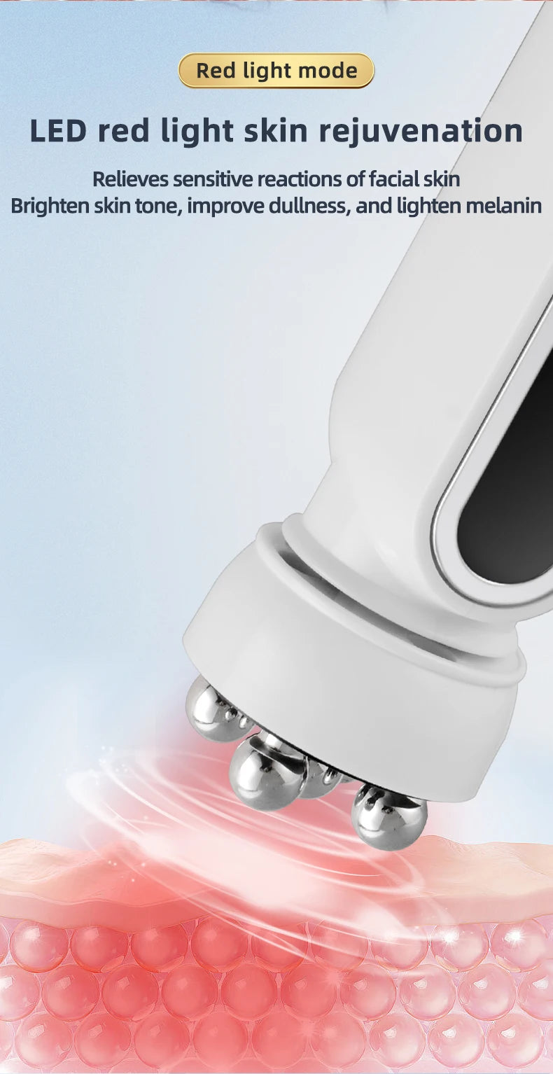 3in1 RF Heating EMS Facial 360° Roller Massager for FIne Lines Lifting Skin Rejuvenation Skin Firm Microcurrent Beauty Machine