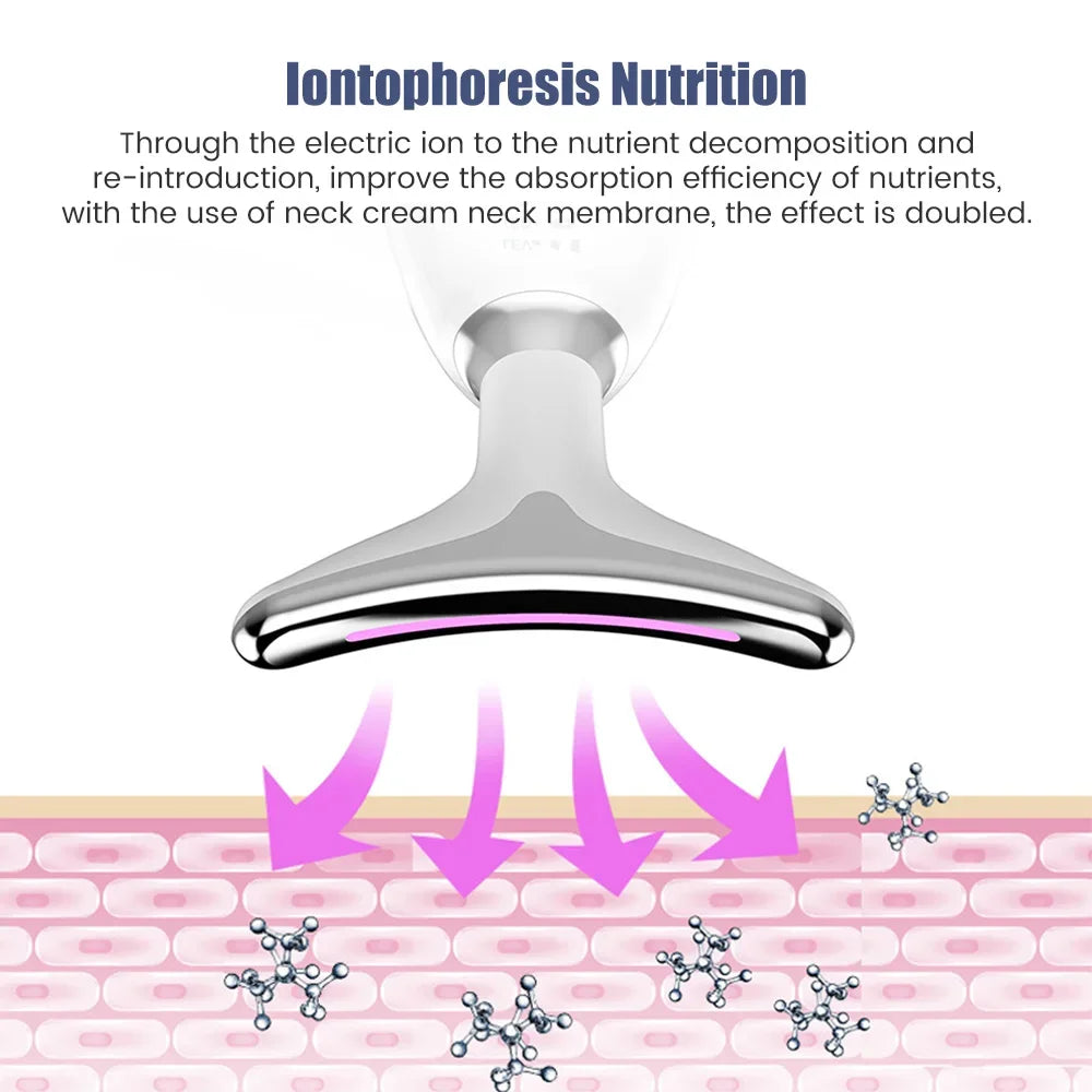 25HTFace Neck Lift Beauty Device Facial Massager LED Light Therapy Double Chin Remover Skin Rejuvenation Tightening Anti Wrinkle