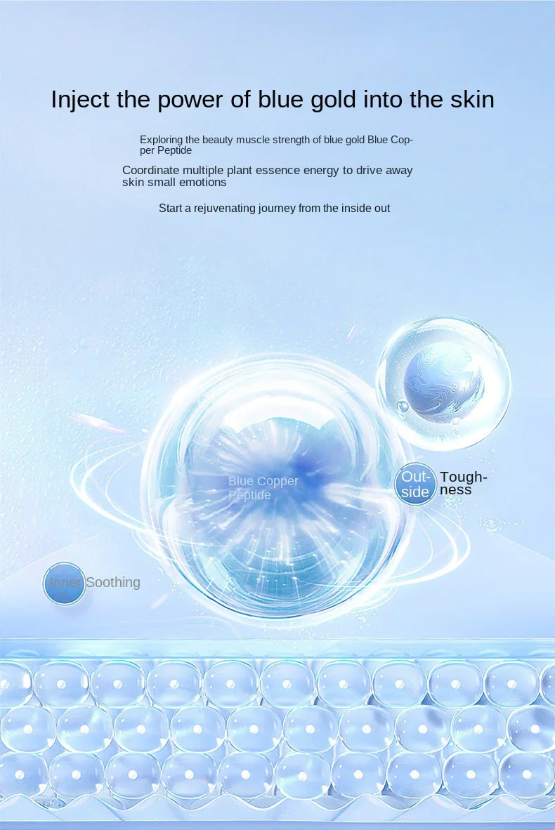 Blue Copper Peptide Face Skin Repair Freeze-dried Powder Set Sensitive Skin Moisturizing Firming Smooth Hyaluronic Acid Essence