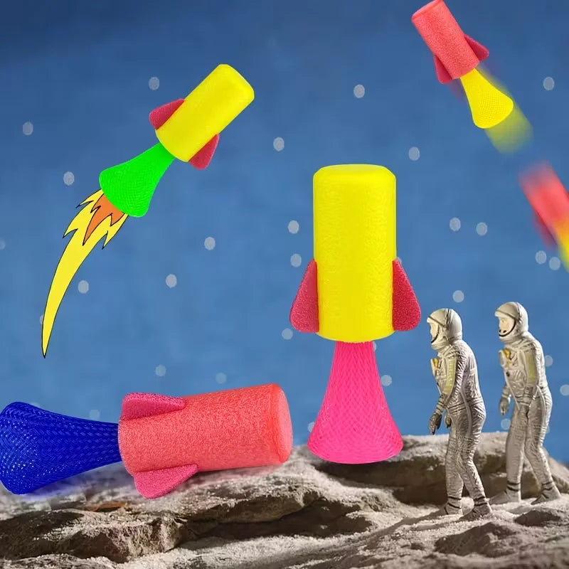 10/20Pcs Rocket Launcher Toys Compress Jumping Rocket Kids Birthday Party Favors Pinata Easter Basket Fillers Classroom Prizes