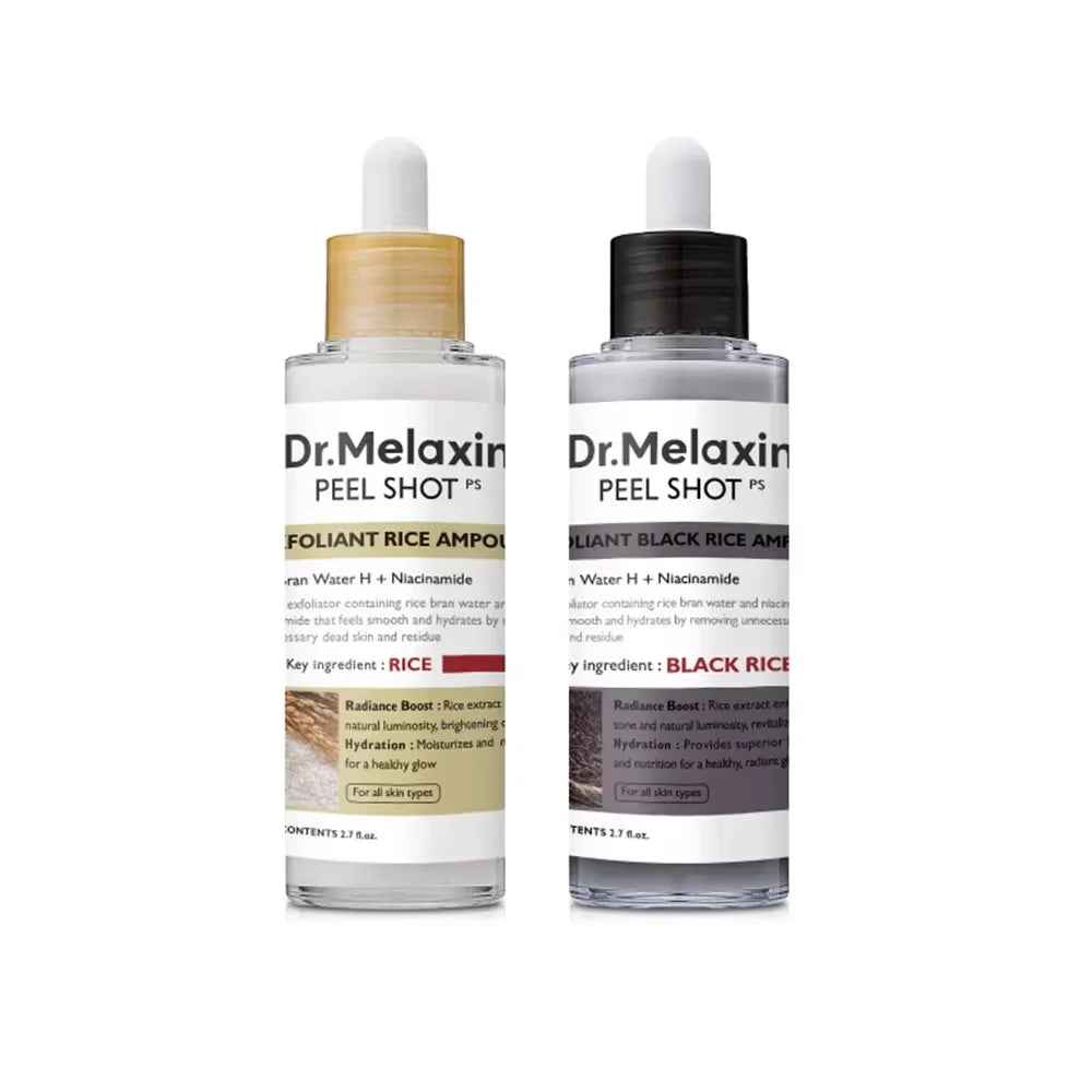 Dr. Melaxin Skin Brightening Black Rice Exfoliating Ampoules Gentle Daily Exfoliating Facial and Body Scrub, Korean Skincare