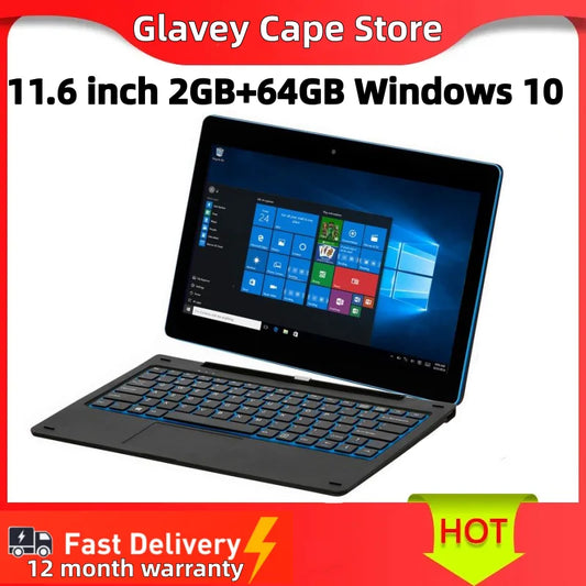 Hot Sales 11.6'' Windows 10 Tablet PC 2GB DDR+64GB 2 in1 Docking Keyboard G12 Z8350 CPU 1366*768 IPS Touch Quad Core Dual Camera