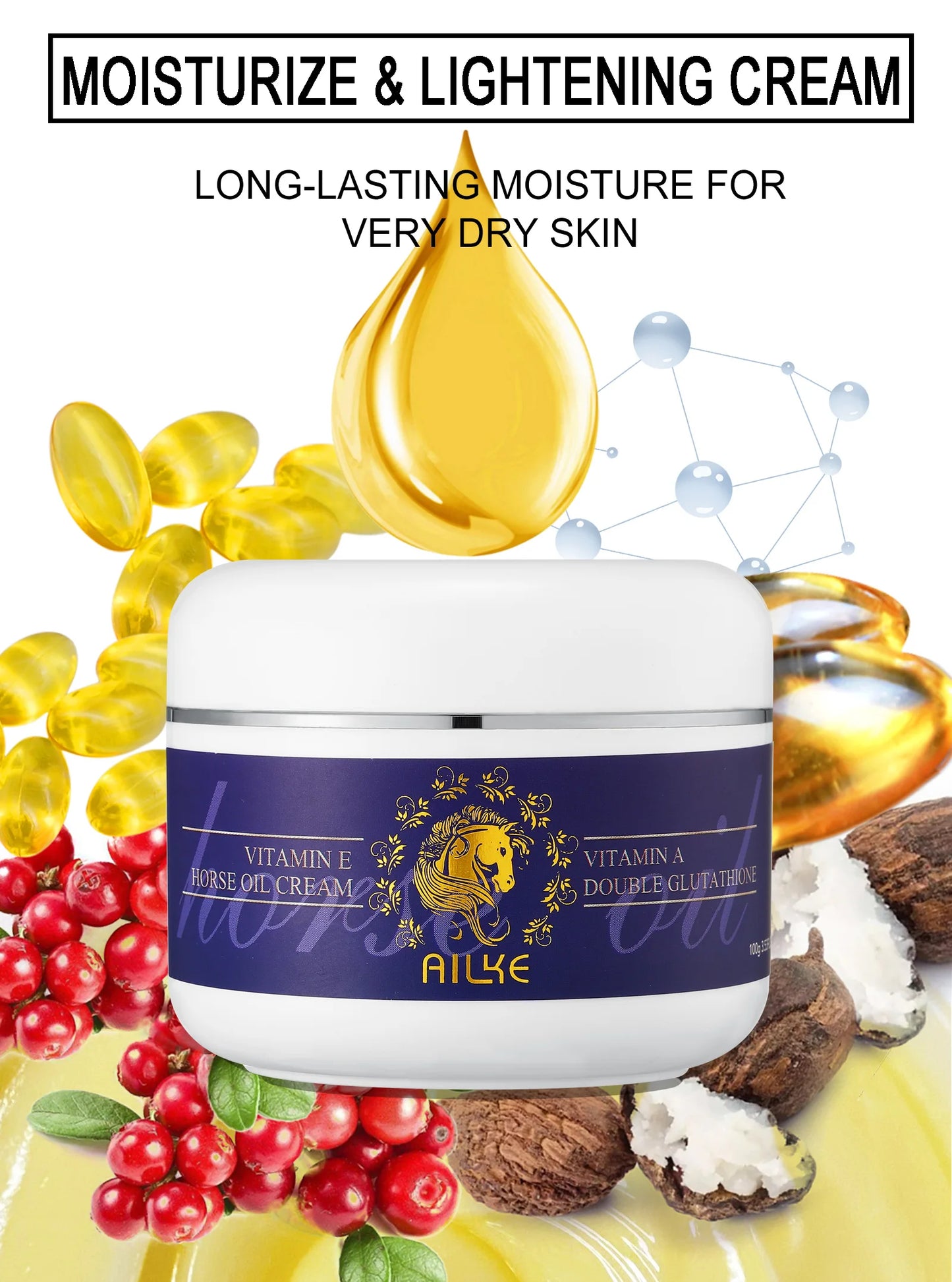 AILKE Double Glutathione Whitening Skin Care, Lightening, Remove Dark Spots, Skin Radiant, Moisturizing, Hydrating, Smooth