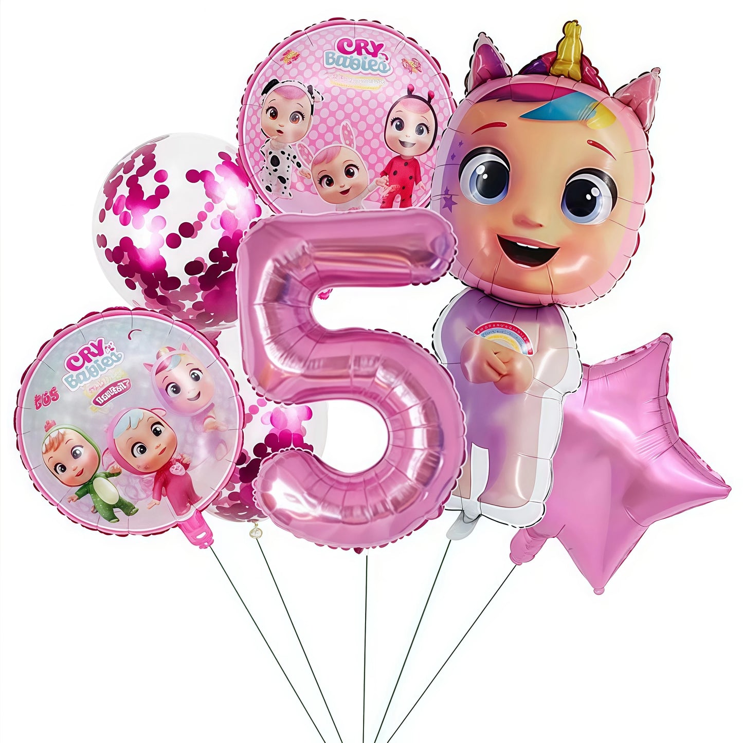 Cry Babiesed Birthday Party Decoration Tableware Cups Plates Balloons Cake Topper Tablecloth Backdrop Baby Shower Party Supplies