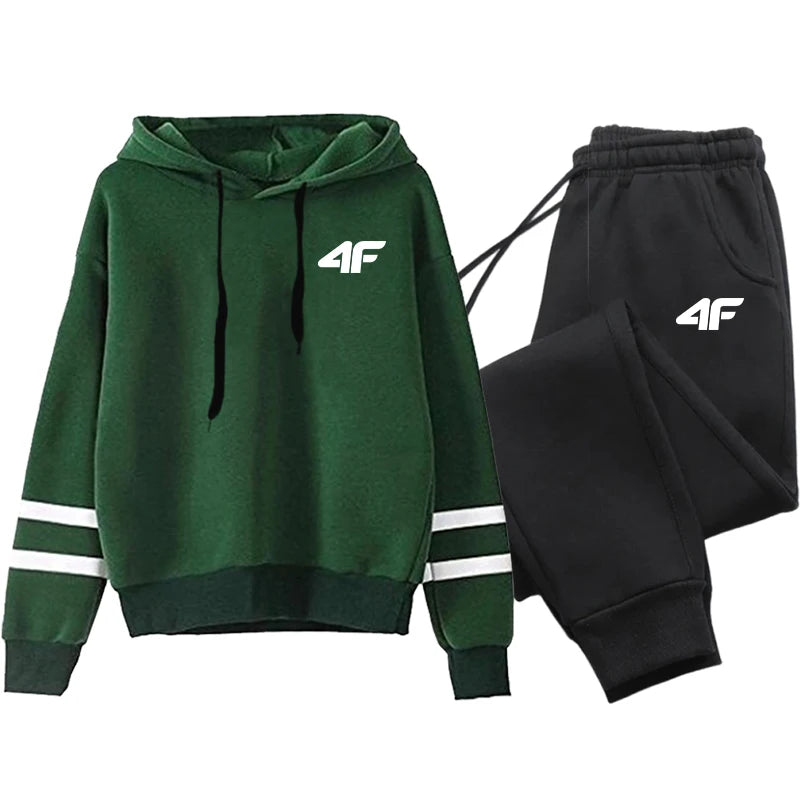 Hot Sales Women's Tracksuit Hoodies Stripe Casual Single Piece Sweatshirts and Daily Sweatpants Comfort Outdoor Jogging Sports