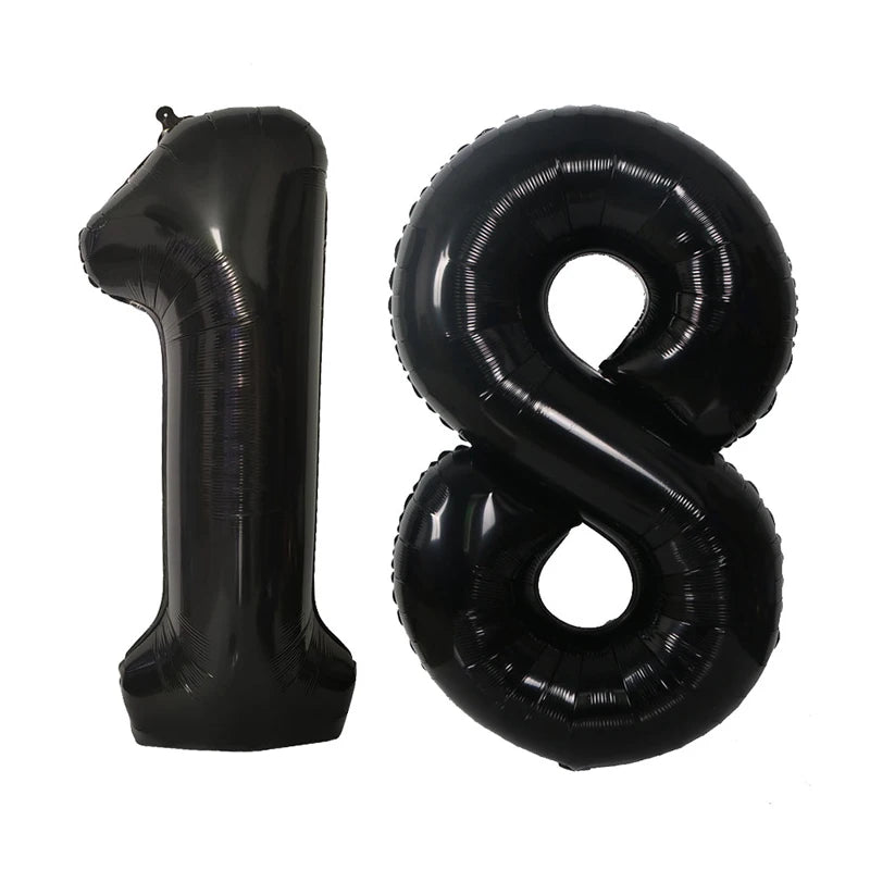 18th Birthday Party Decorations Black Plates Tableware Napkins For Kid Boys Girls Happy Birthday 18th Birthday Balloons Supplies