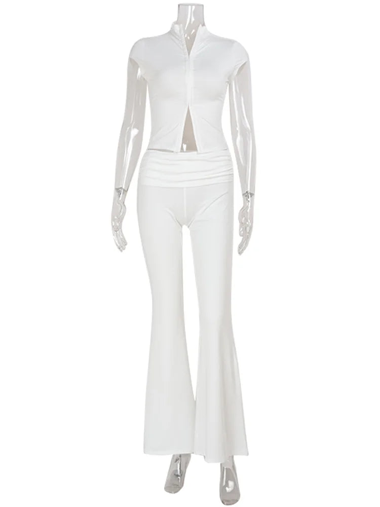 Casual Sheath Women Suit Fashion Sexy Street Short Sleeves Hollow Out 2 Pieces (Tops+Long Pant) Matching Sets Female Tracksuit