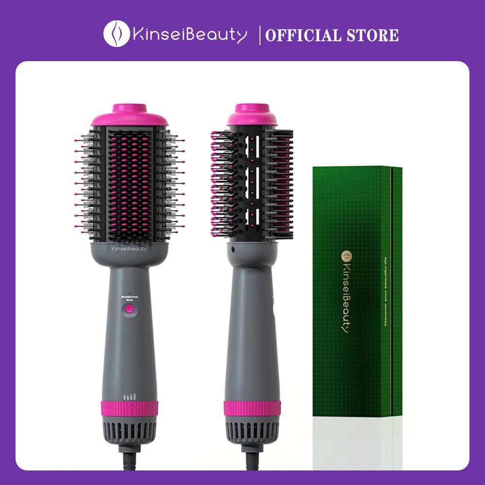 Kinseibeauty Hair Dryer Comb Straightener Dual-purpose Hot Air Brush Ceramic Anti-ironing Blower Multi-function Styling Tools