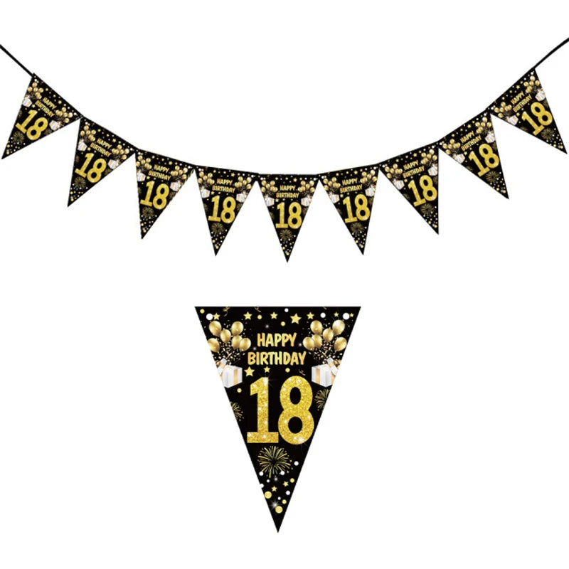 18th Birthday Party Decorations Black Plates Tableware Napkins For Kid Boys Girls Happy Birthday 18th Birthday Balloons Supplies